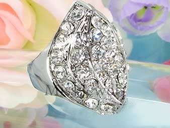 Rhinestone Dress Ring Size 6